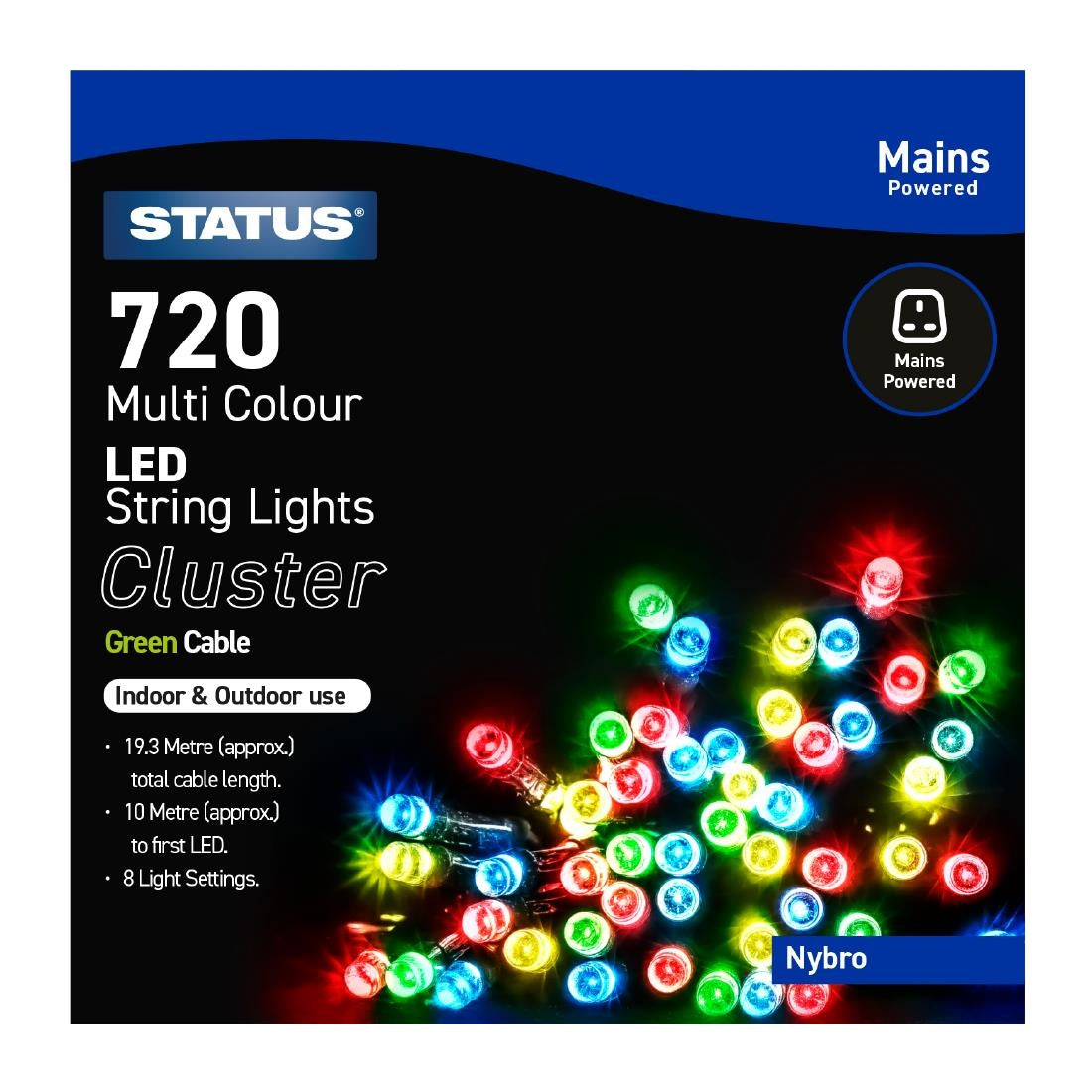 Status Nybro 720 Multi Coloured LED Indoor/Outdoor String Lights - HY742 Status