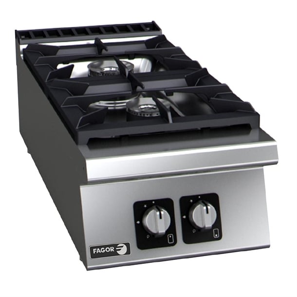 Fagor 900 Series 2 Burner Countertop Extra High Power Gas Hob 20.4kW - HY819 Fagor