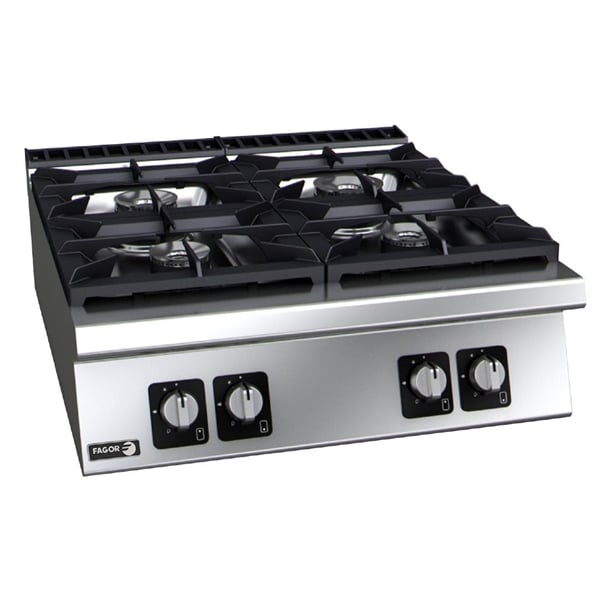 Fagor 900 Series 4 Burner Countertop Extra High Power Gas Hob 40.8kW - HY823 Fagor