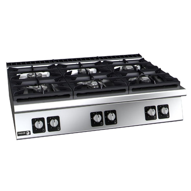 Fagor 900 Series 6 Burner Countertop Gas Hob 41.95kW - HY824 Fagor