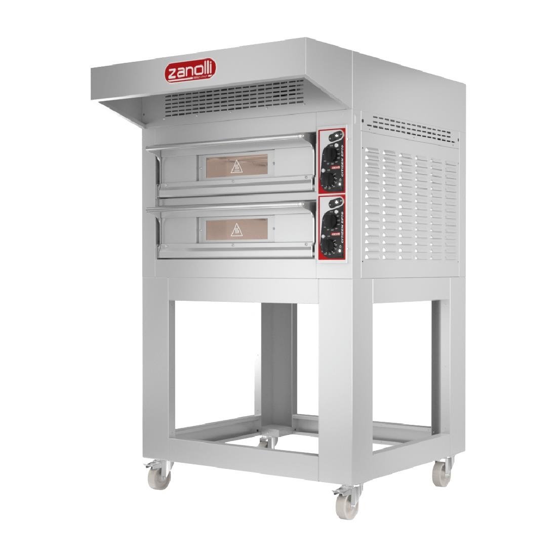 Zanolli EP70 4/MC Single Deck Electric Pizza Oven with Stand and Hood Single Phase - HZ015-1PH Zanolli