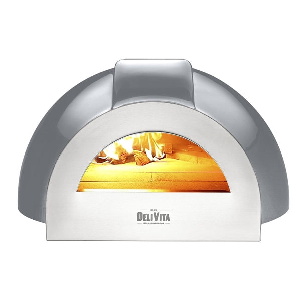 DeliVita Pro Dual Fuel Pizza Oven Hale Grey+ Chimney - HZ251 DeliVita