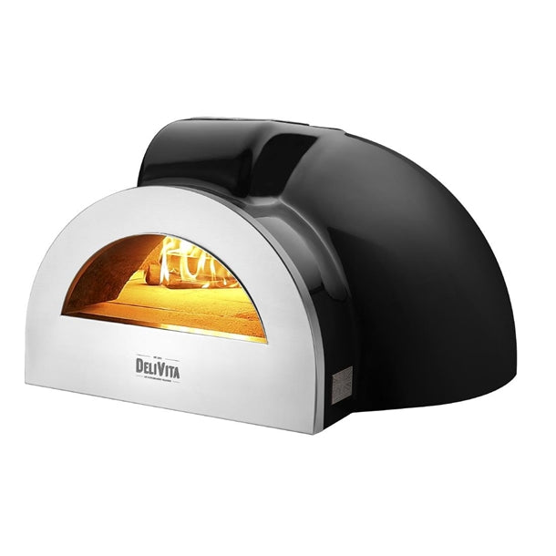 DeliVita Pro Dual Fuel Pizza Oven Very Black+ Chimney - HZ252 DeliVita