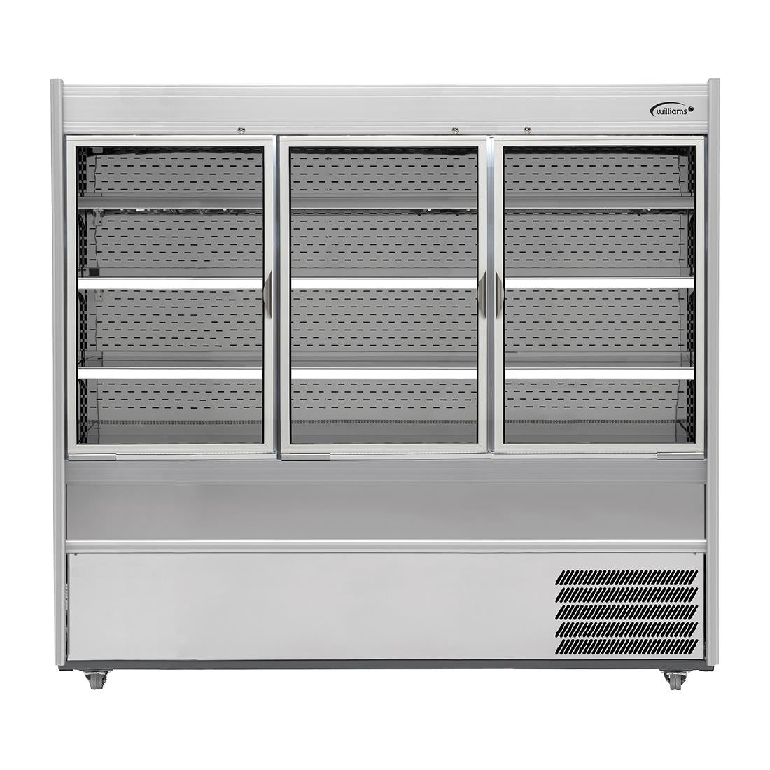 Williams Slimline Gem Multideck Fridge Stainless with Hinged Front Door R180-SCD-HFD - HZ279 Refrigerated Merchandisers Williams