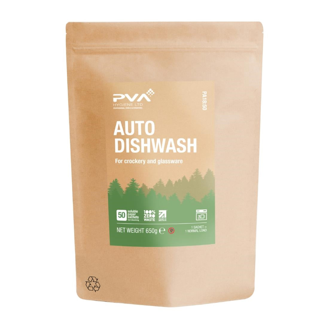 PVA Hygiene Water Soluble Paper Sachets Machine Dishwash (Pack of 50) - HZ309 PVA Hygiene