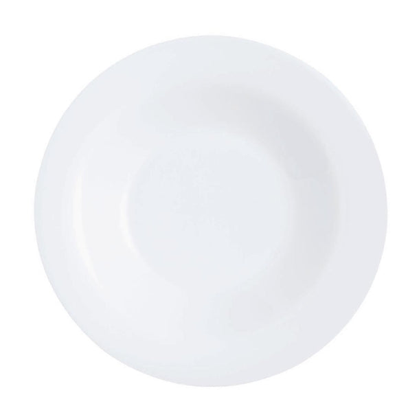 Arcoroc Intensity White Soup Plates 220mm (Pack of 24) - HZ458 Plates Arcoroc