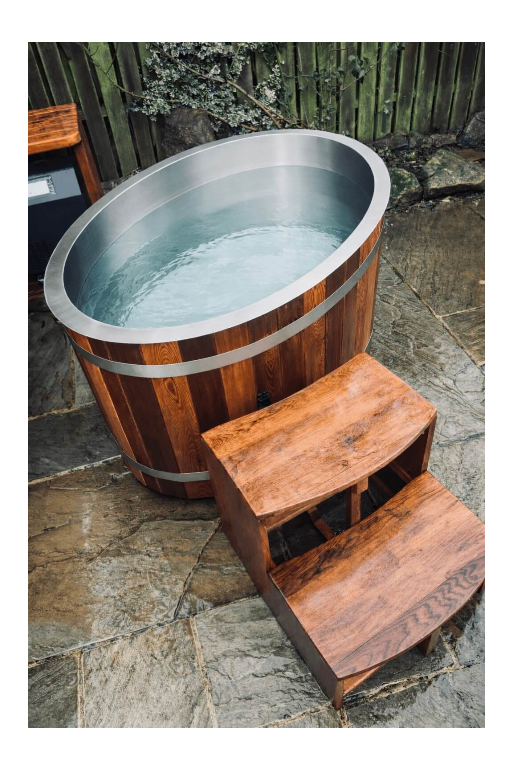 Empire Kove Ice Bath Large – Cedar Wood Cold Plunge with 304 Stainless Steel Liner & Step Ladder | KOVE-ICE2 Ice Baths & Cold Plunges Kove Designs