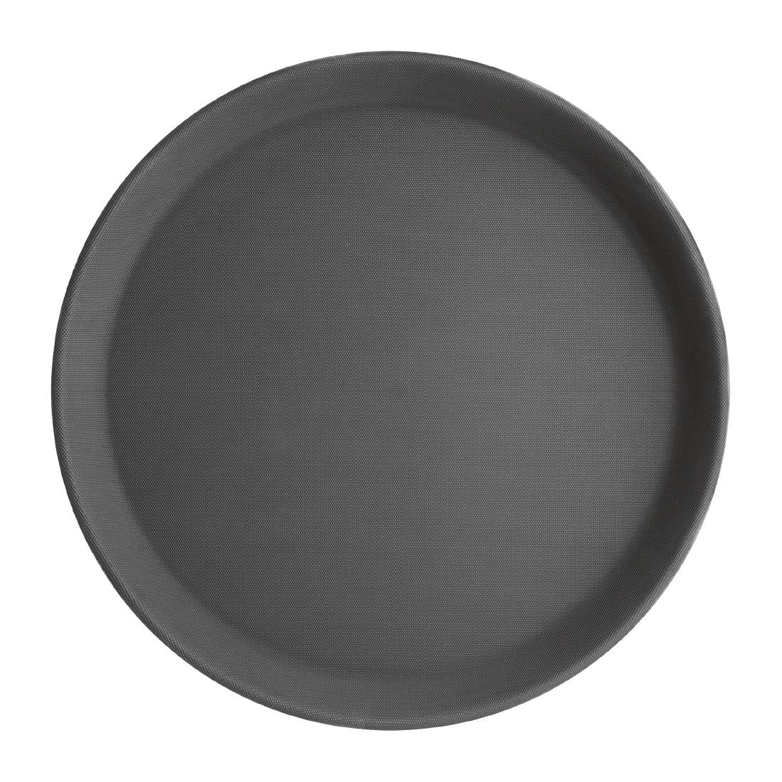 Olympia Kristallon Polypropylene Round Non-Slip Tray Black 280mm - C556 Olympia