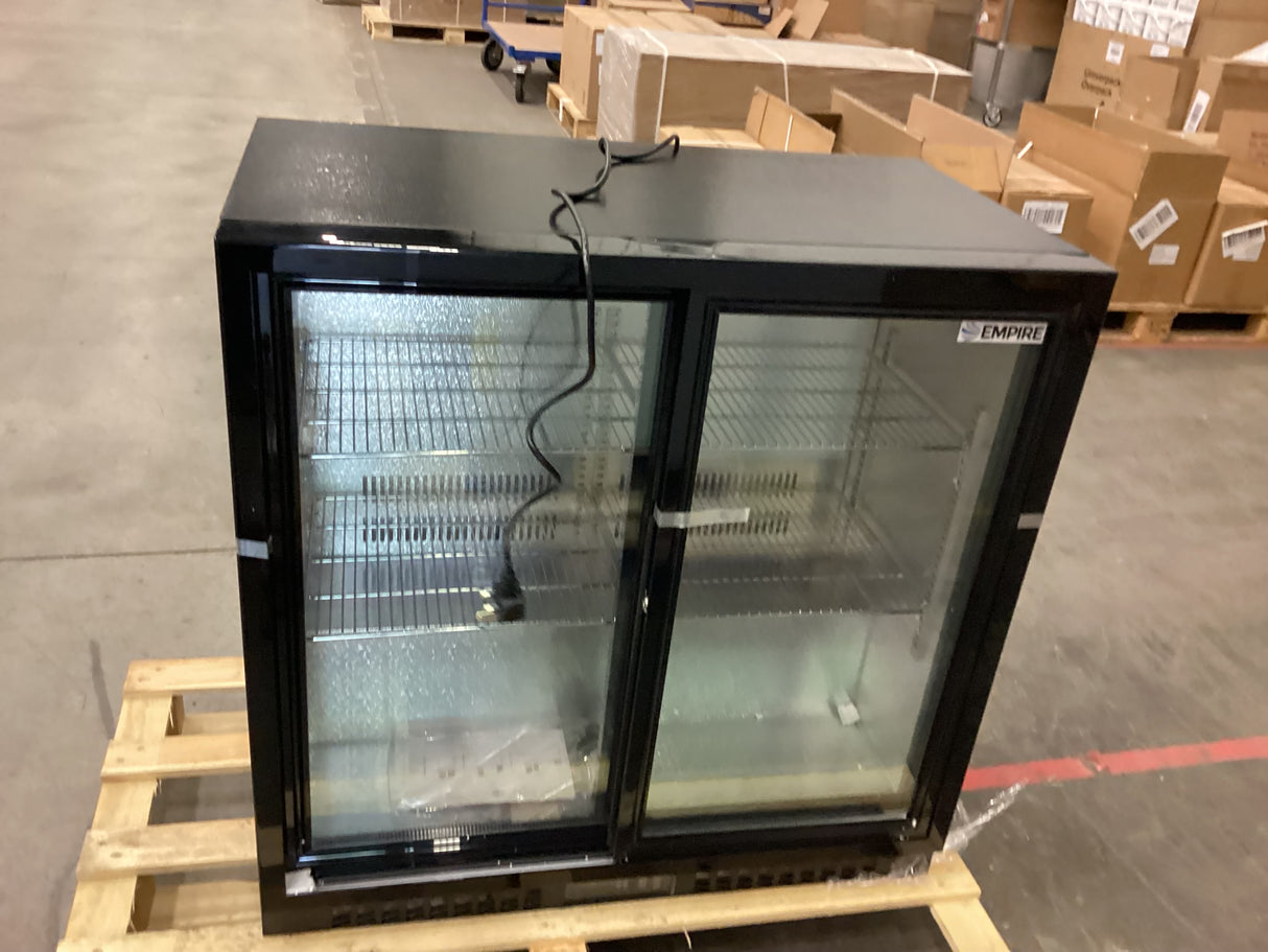 Empire Double Door 208L Bottle Cooler – Sliding Door Commercial Back Bar Fridge | CL-210S - Graded Item