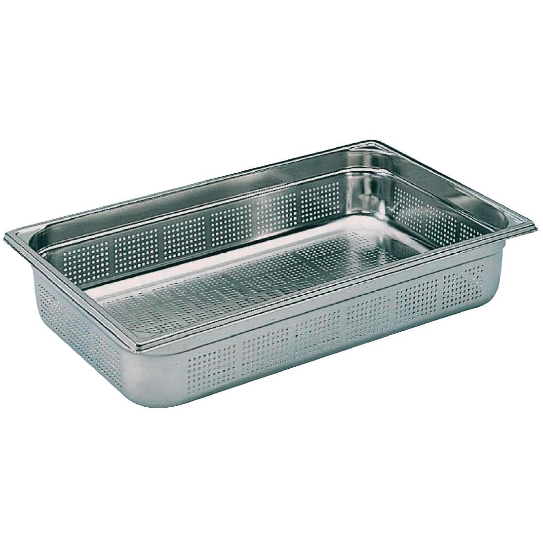 Matfer Bourgeat Stainless Steel Perforated 1/1 Gastronorm Tray 100mm - K141 Matfer Bourgeat