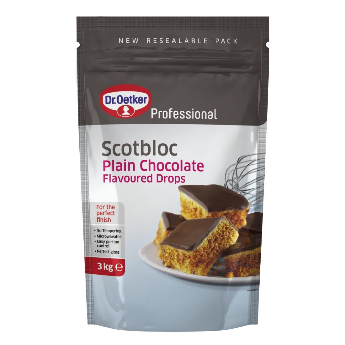 Dr Oetker Scotbloc Plain Chocolate Flavoured Drops 3kg - KA085 Dr Oetker