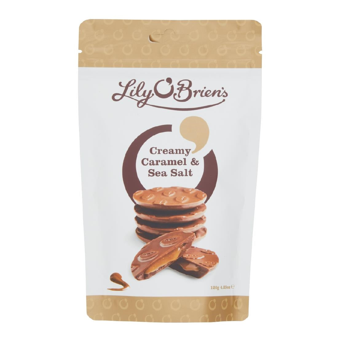 Lily O'Brien's Creamy Caramel & Sea Salt Share Bag 100g (Case of 7 Bags) - KA207 Lily O'Brien's