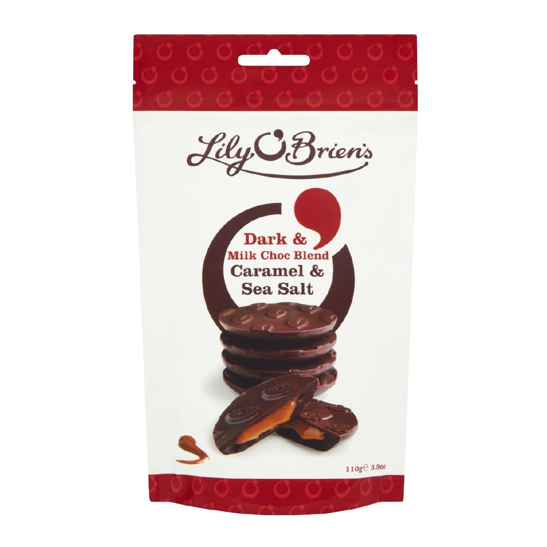 Lily O'Brien's Dark & Milk Chocolate Caramel and Sea Salt Chocolates Share Bag 100g (Case of 7 Bags) - KA208 Lily O'Brien's