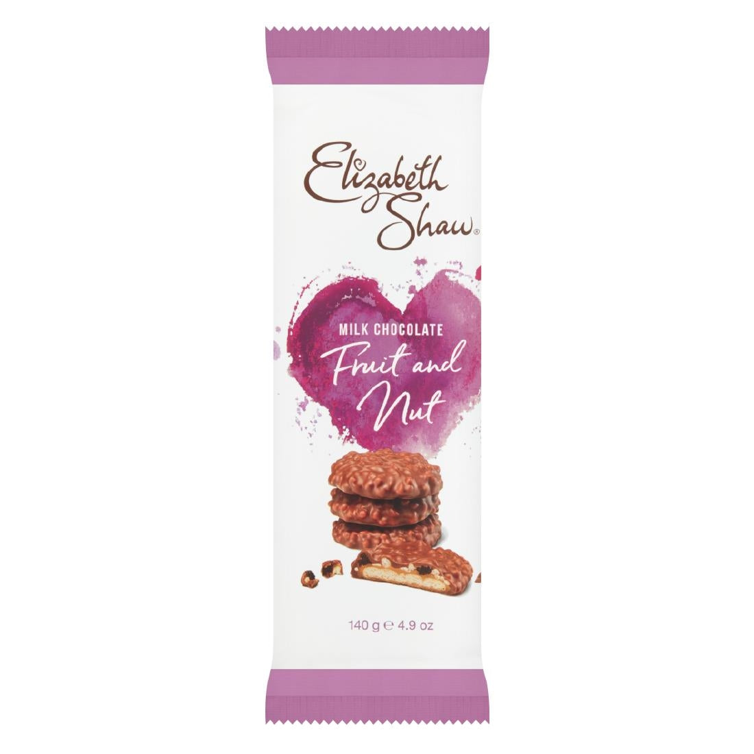 Elizabeth Shaw Milk Chocolate Fruit & Nut Biscuits 140g (Case of 10 Packs) - KA211 Elizabeth Shaw
