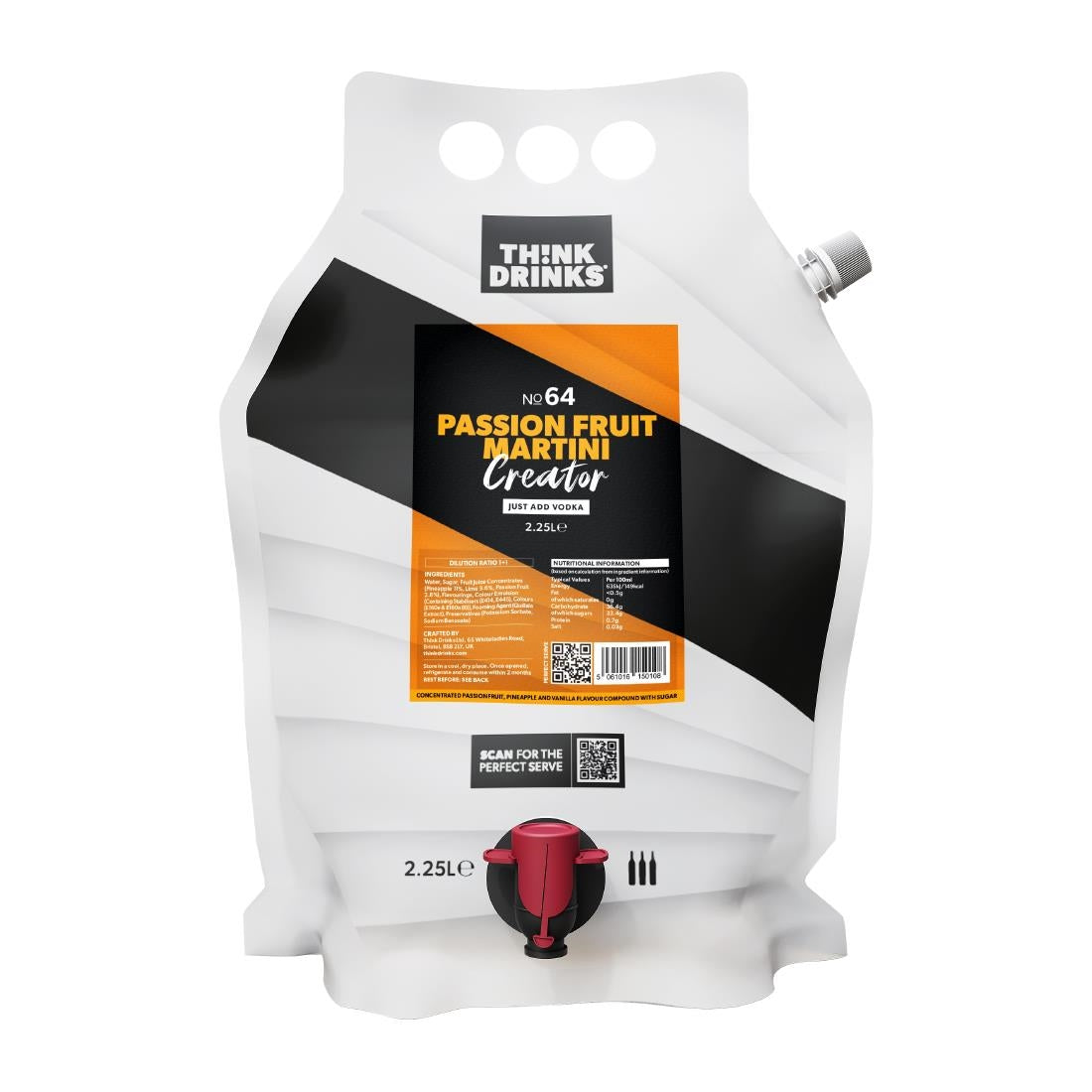 Think Drinks Passionfruit Martini Cocktail Base 2.25Ltr (Pack of 2) - KA252 Think Drinks
