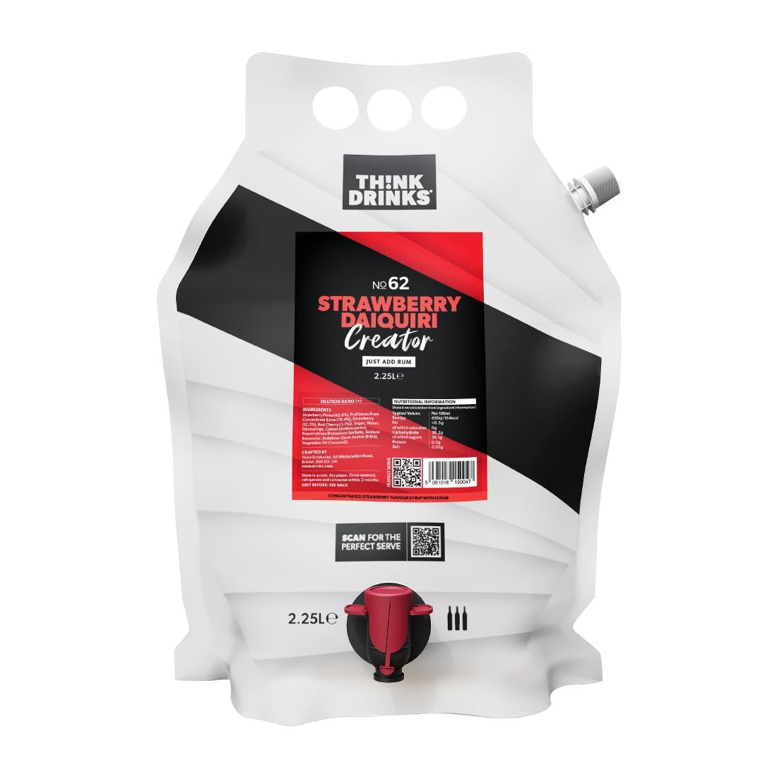 Think Drinks Strawberry Daiquiri Cocktail Base 2.25Ltr (Pack of 2) - KA254 Think Drinks