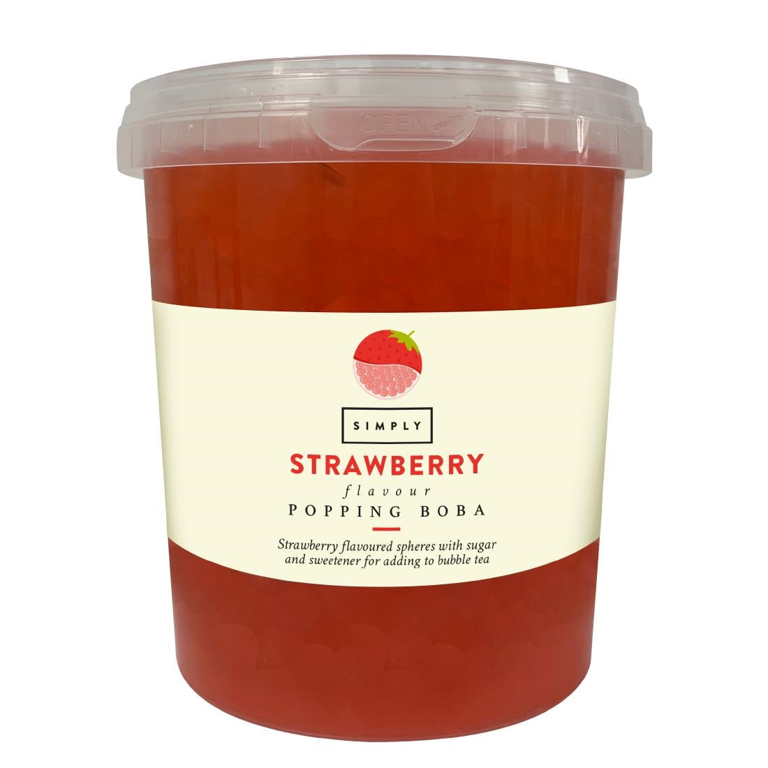 Simply Strawberry Popping Boba 870g - KA372 Simply