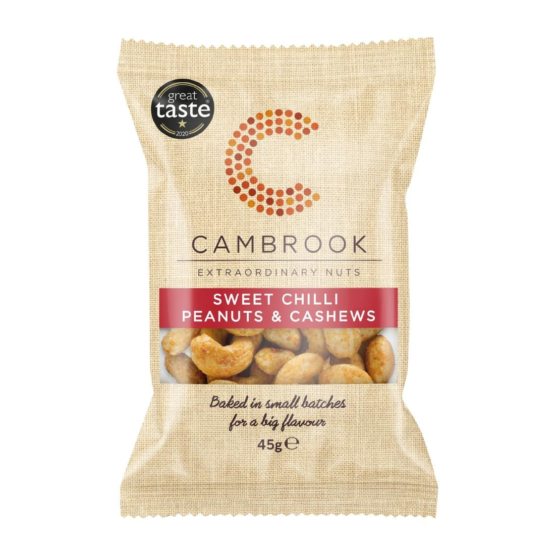 Cambrook Baked Sweet Chilli Peanuts & Cashews Snack Pack 45g (Pack of 24) - KA483 Cambrook