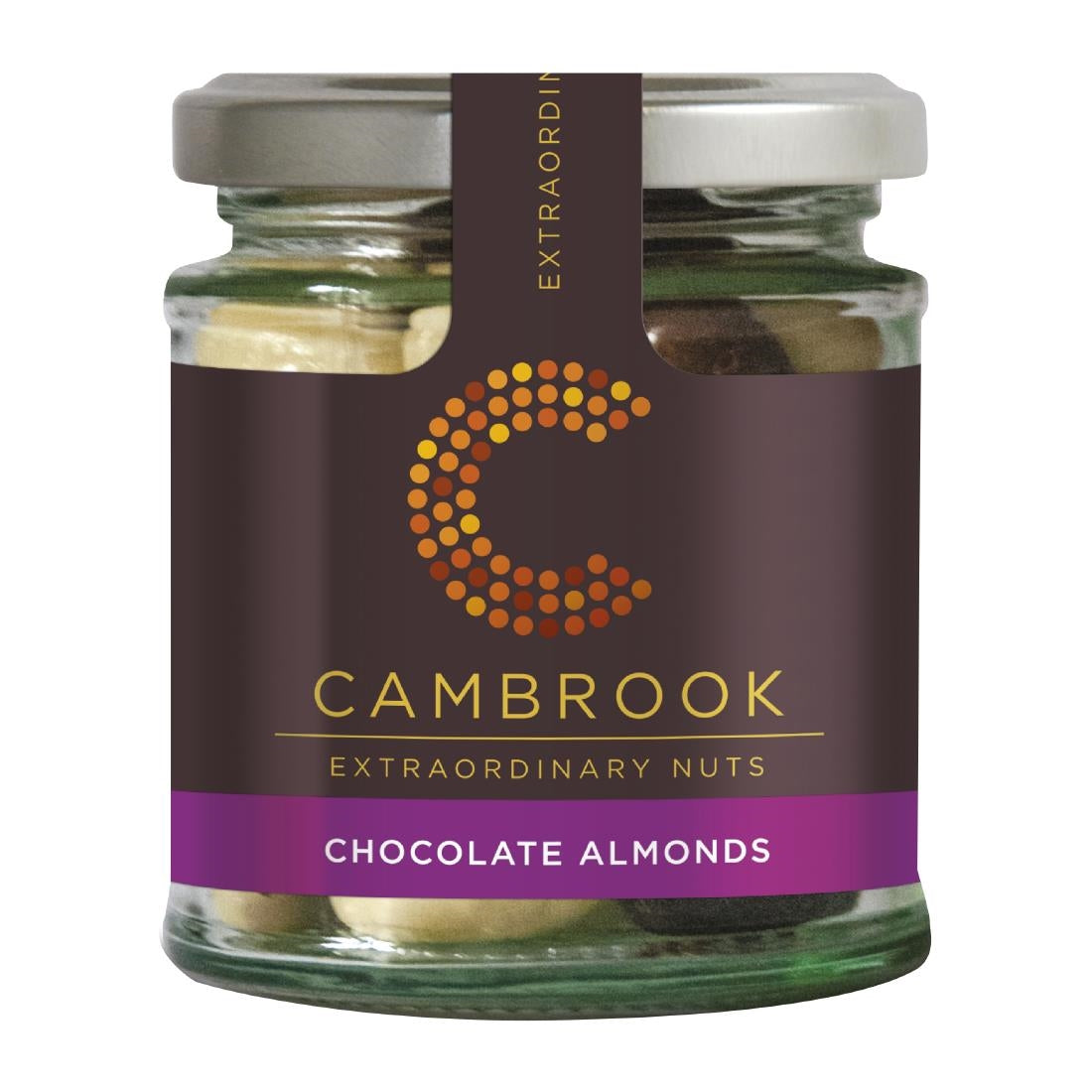 Cambrook Dark, Milk & White Chocolate Almonds Glass Jar 110g (Pack of 15) - KA487 Cambrook