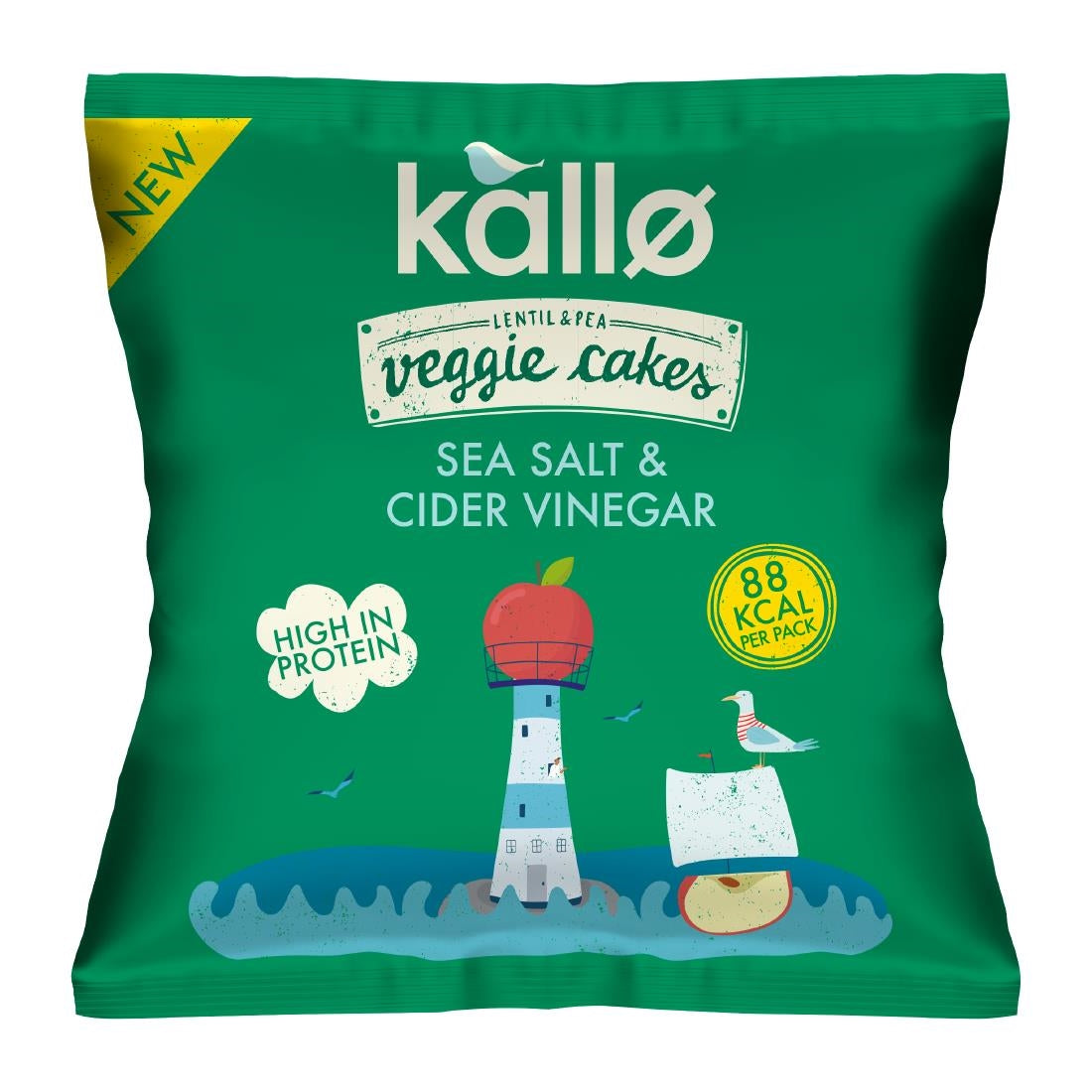 Kallo Sea Salt and Cider Vinegar Veggie Cake Snack Bags 22g (Pack of 12) - KA518 Kallo