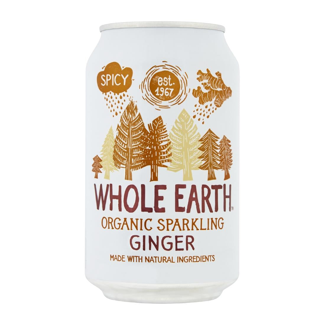 Whole Earth Organic Sparkling Ginger Drink 330ml (Pack of 24) - KA527 Whole Earth