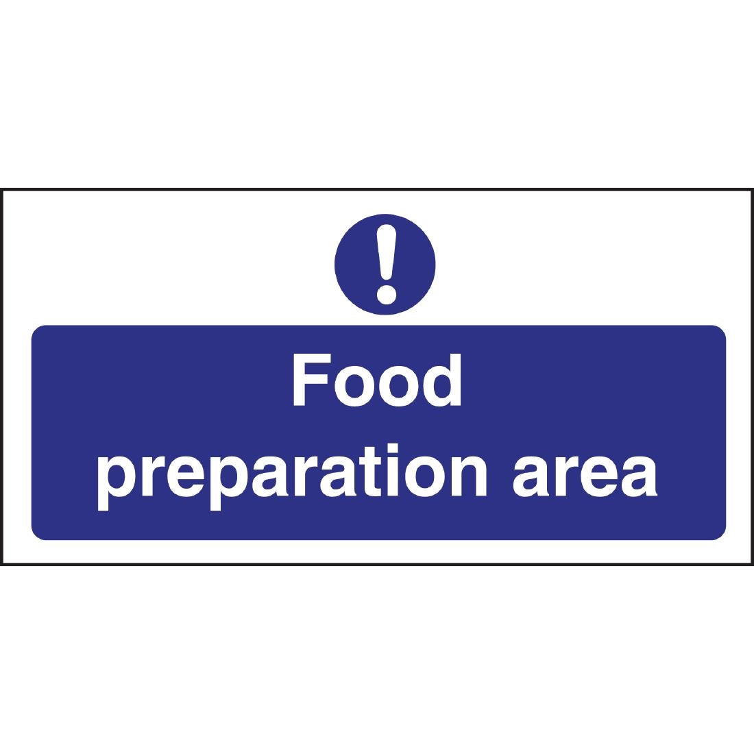 Vogue Food Preparation Area Sign - L840 Vogue