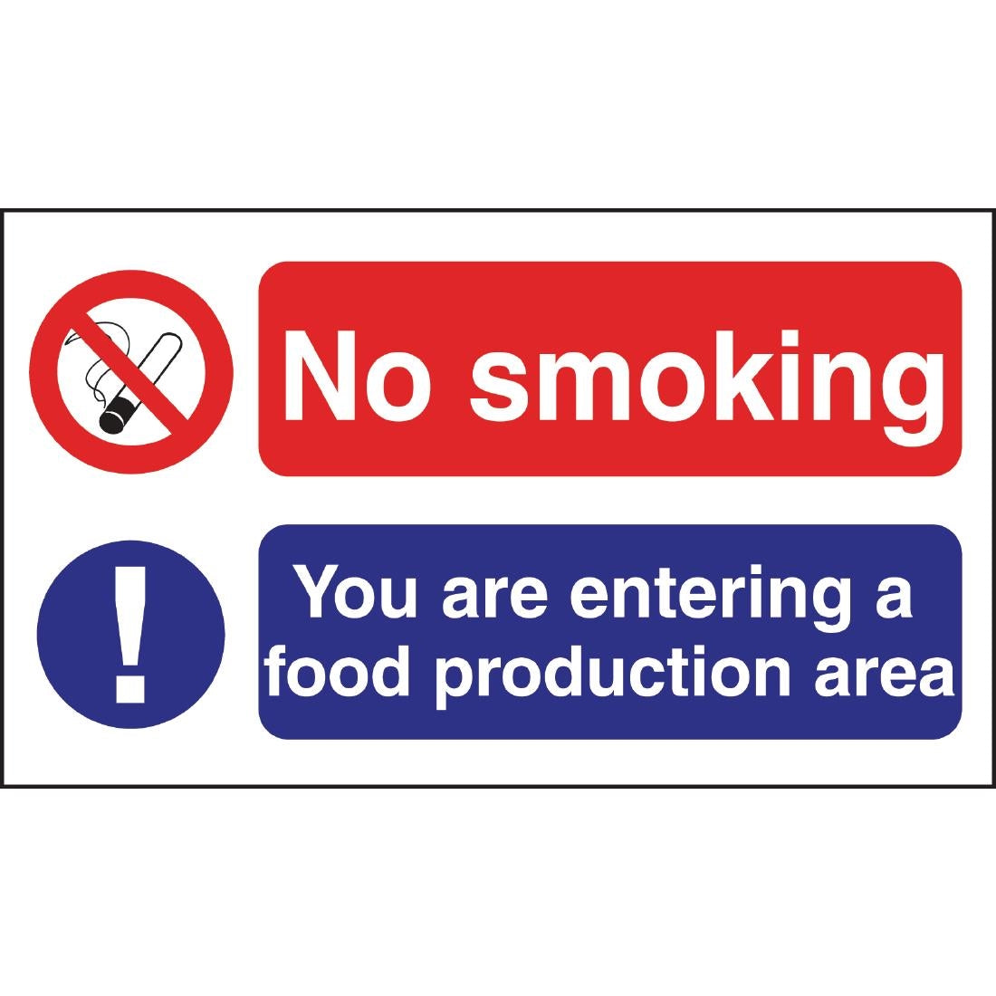 Vogue No Smoking Food Production Sign - L906 Vogue