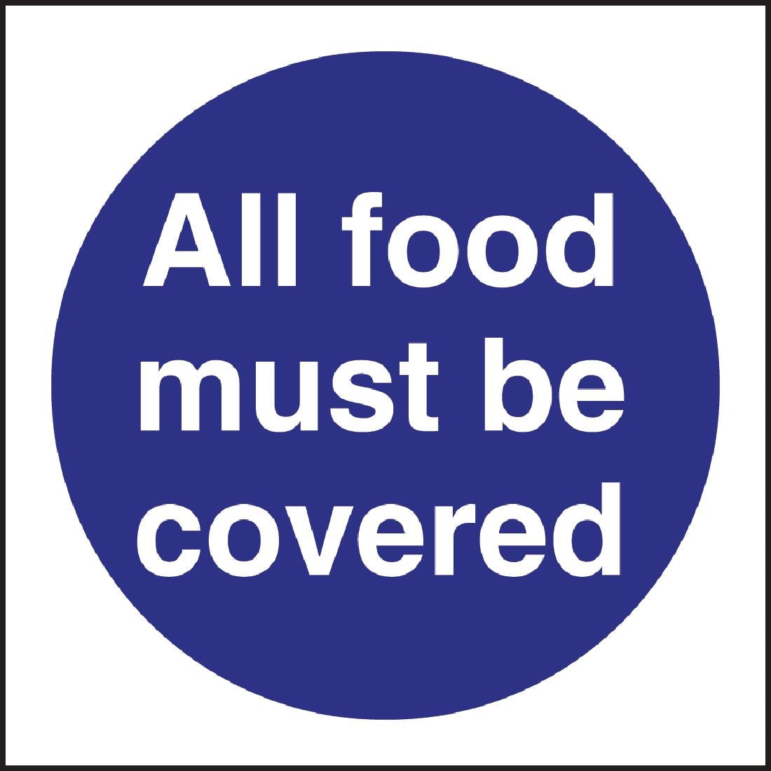 Vogue All Food Must Be Covered Sign - L953 Vogue