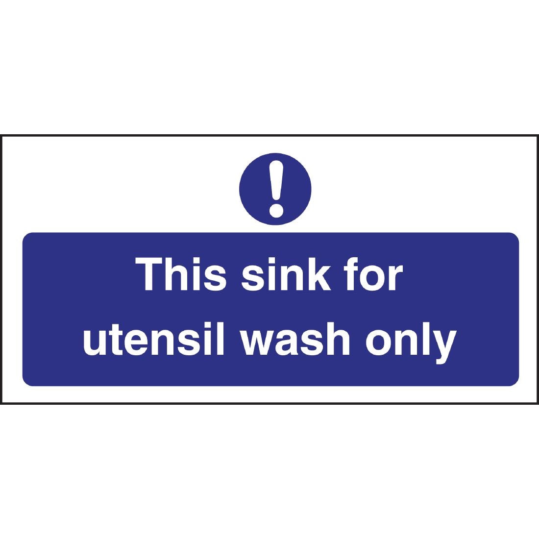 Vogue Utensil Wash Only Sign - L956 Vogue