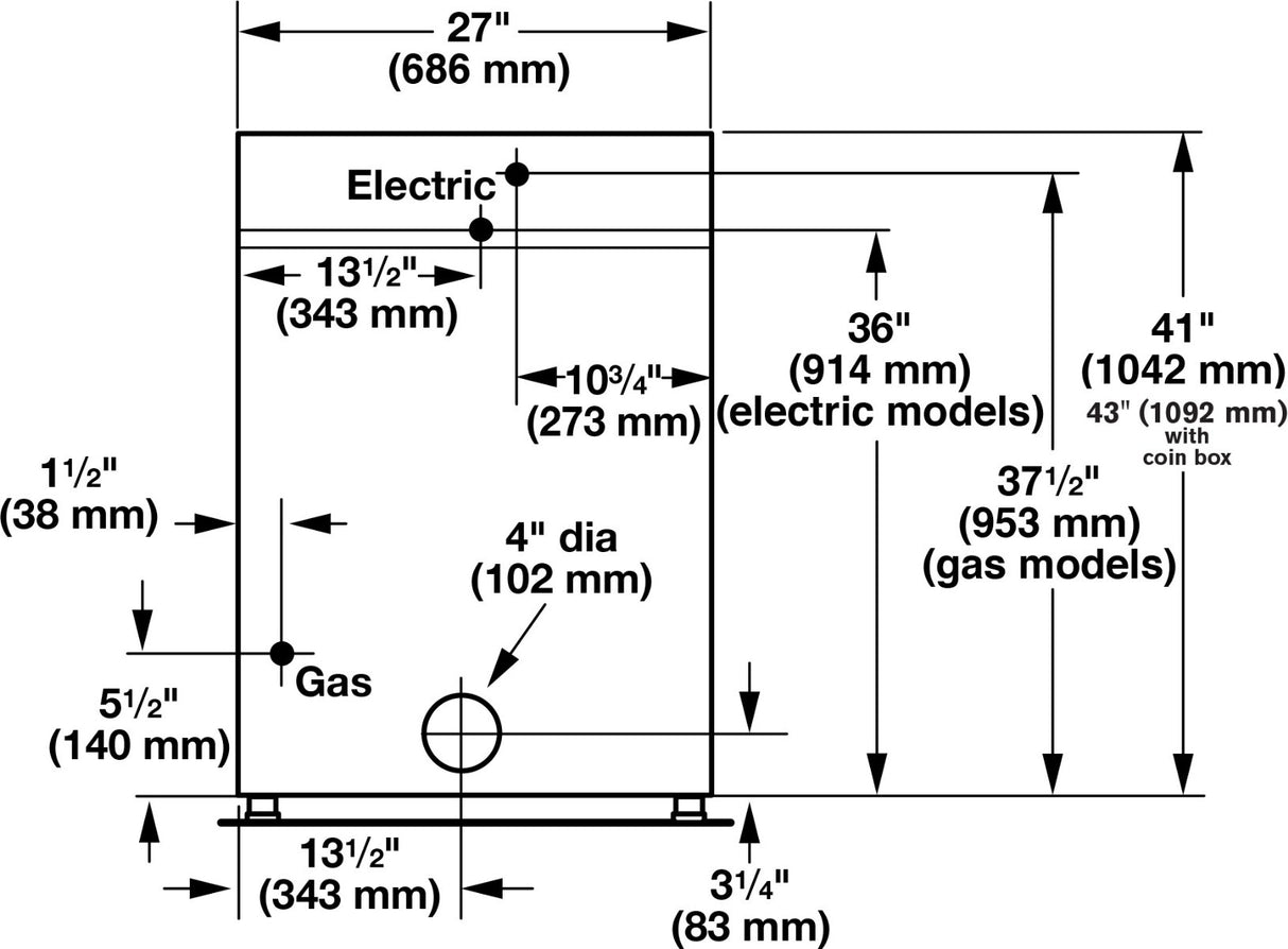 Maytag 10.5kg American Style Vented Front Loader Commercial Dryer | MDE20MNTGW Commercial Tumble Dryers Maytag