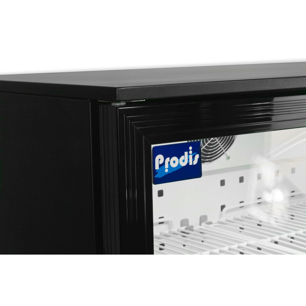 Prodis NT1BHLO-HC single door low profile bottle cooler black finish Single Door Bottle Coolers Prodis