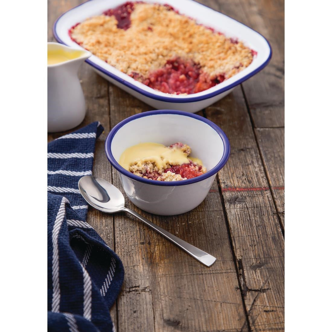 Olympia Enamel Pudding Bowls 155mm (Pack of 6) - DC389 Bowls Olympia