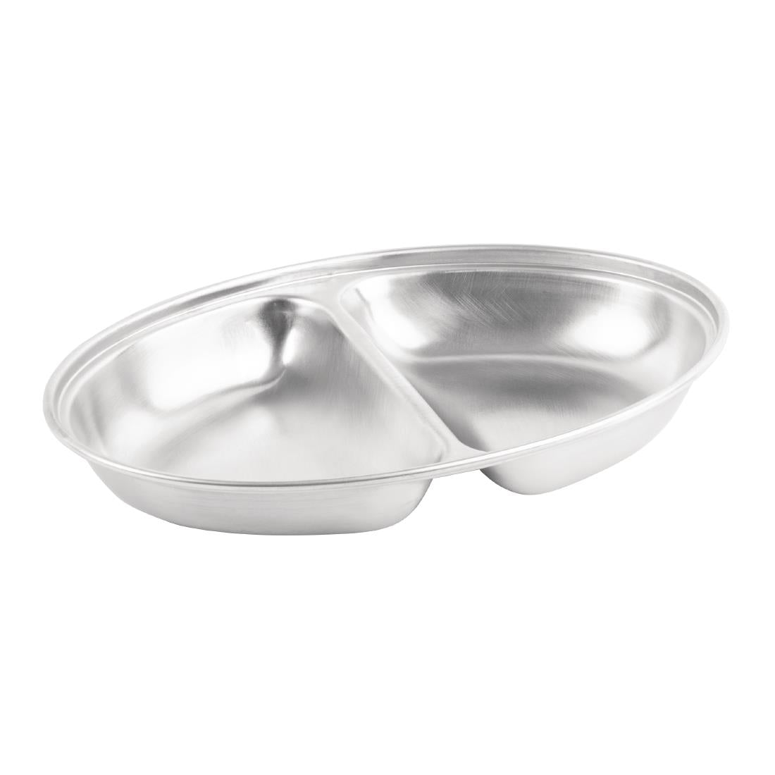 Olympia Oval Vegetable Dish Two Compartments 200mm - P184 Olympia