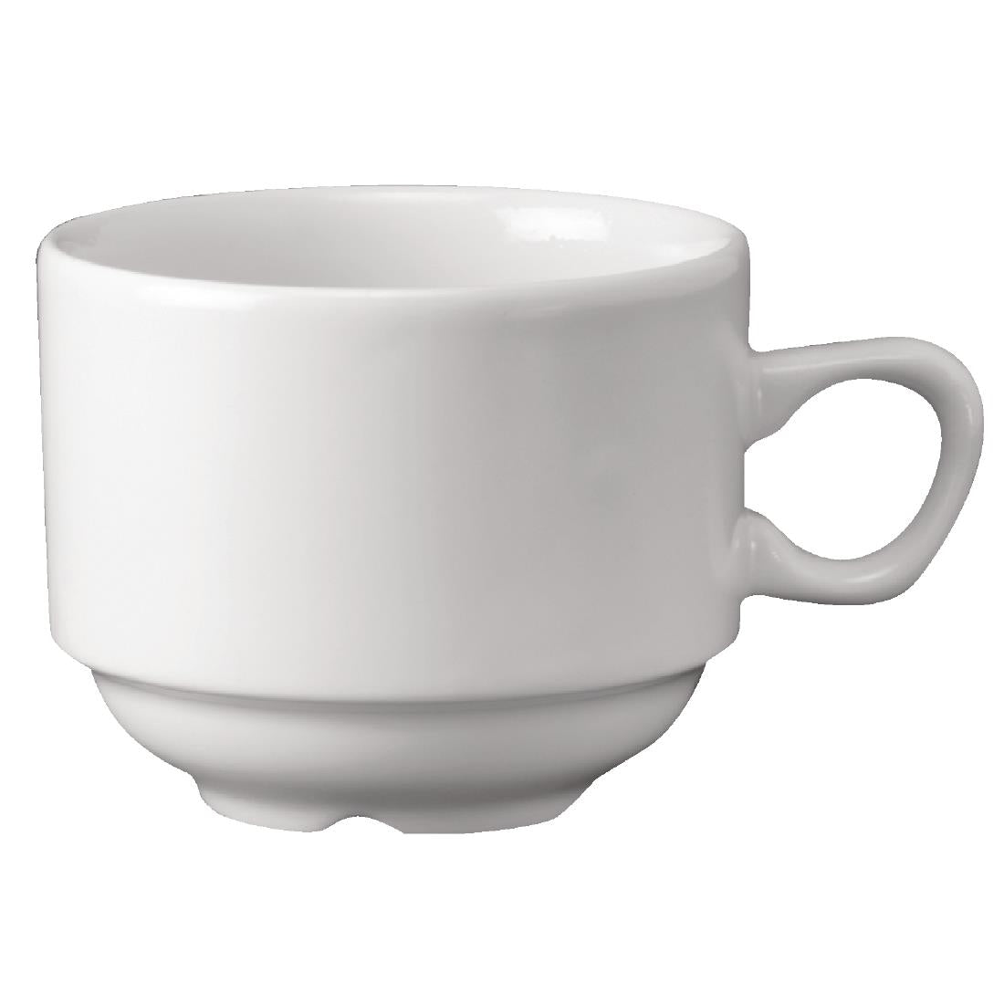 Churchill Plain Whiteware Stacking Nova Tea Cups 212ml (Pack of 24) - P271 Cups and Mugs Churchill