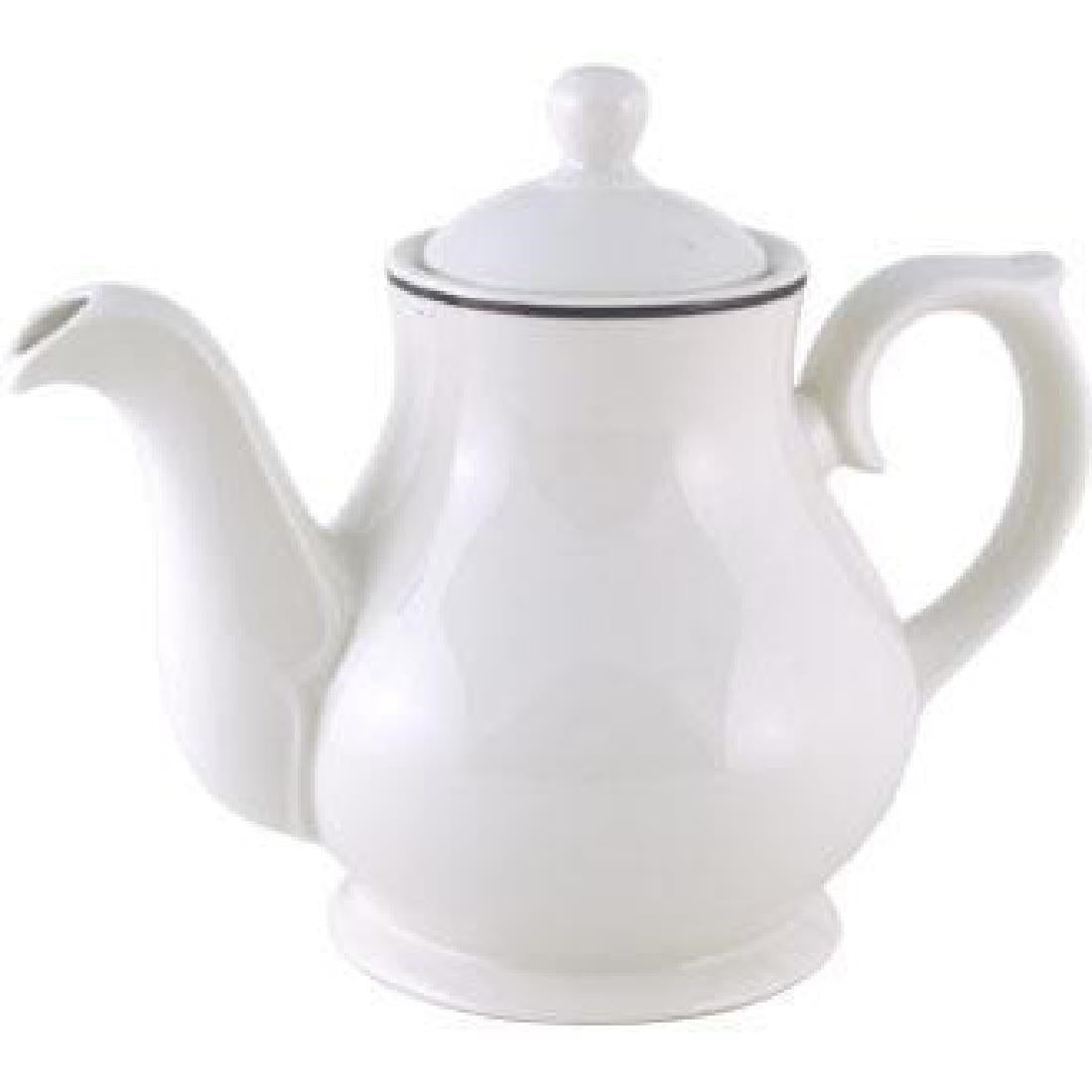 Churchill Black Line Tea and Coffee Pots 852ml (Pack of 4) - P702 Churchill Super Vitrified Churchill