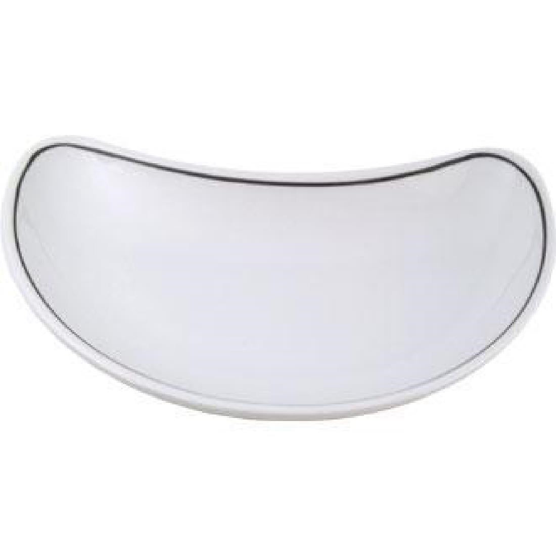 Churchill Black Line Crescent Salad Plates 202mm (Pack of 12) - P705 Plates Churchill