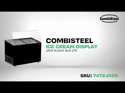 Combisteel Java Ice Cream Counter Display Freezer 8 x 5 Litre Black - 7472.0129
