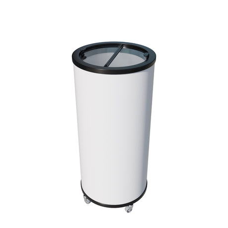 Empire Drinks Can Bottle Dump Impulse Barrel Mobile Cooler White - EMP-CC77 Single Door Bottle Coolers Empire