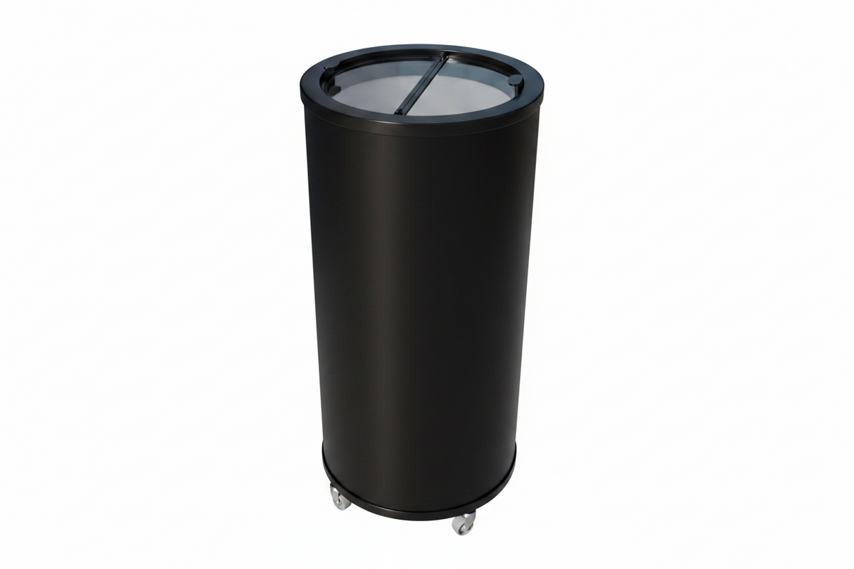 Empire Drinks Can Bottle Dump Impulse Barrel Mobile Cooler Black - EMP-CC77 Single Door Bottle Coolers Empire