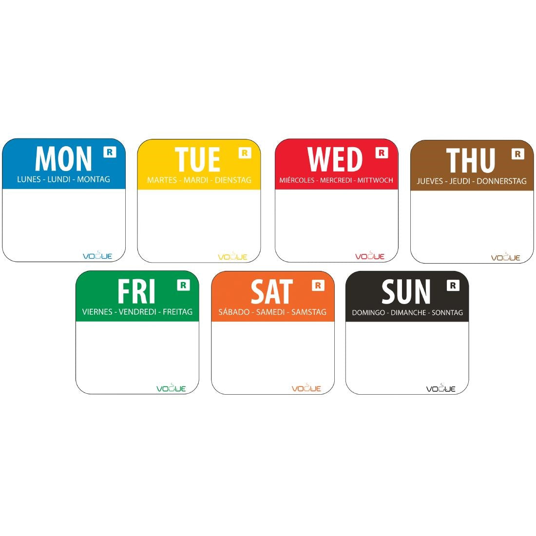 Vogue Removable Day of the Week Labels (Pack of 7000) - S151 Vogue