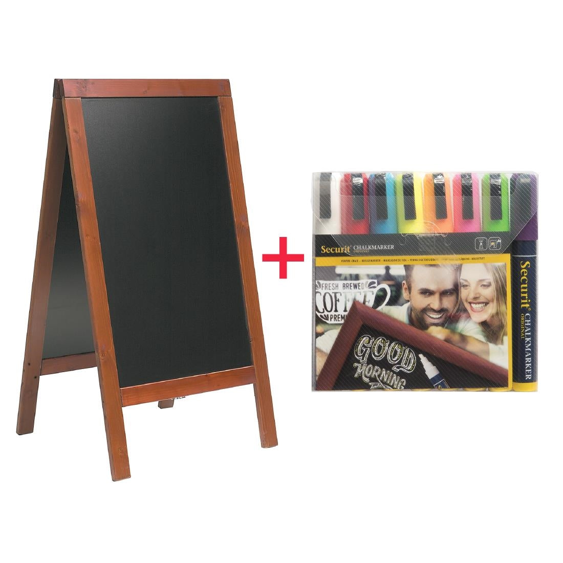 SPECIAL OFFER Securit Large Pavement Board And 8 Zig Posterman Pens - S262 Securit