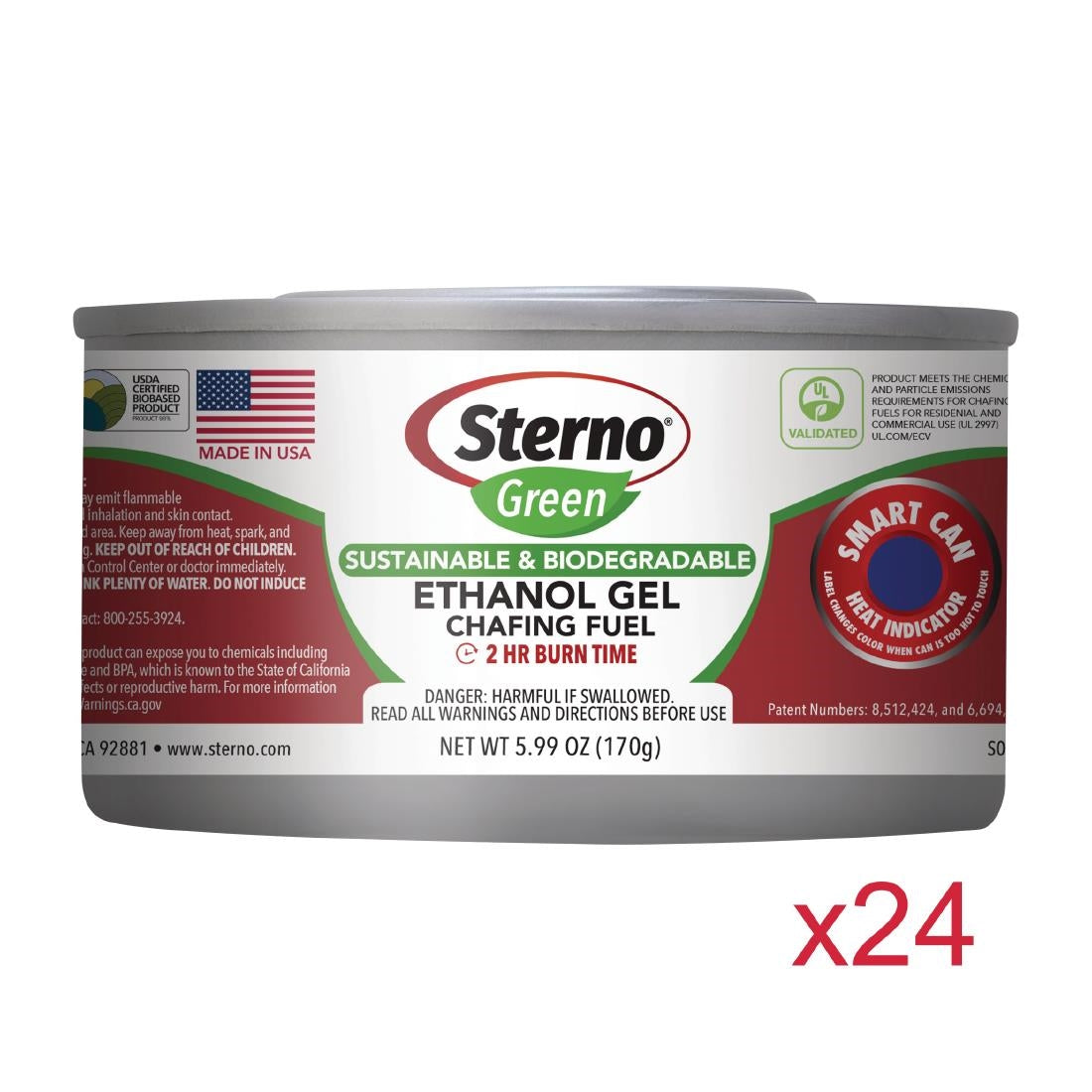 Sterno Green Ethanol Gel Chafing Fuel 2 Hour (Pack of 24) - SA609 Sterno
