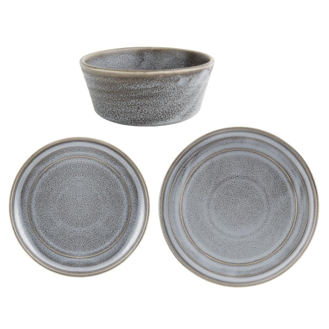 Olympia Cavolo Serve Like A Pro 18-Piece Charcoal Dusk Dinner Set - SA623 Plates Olympia
