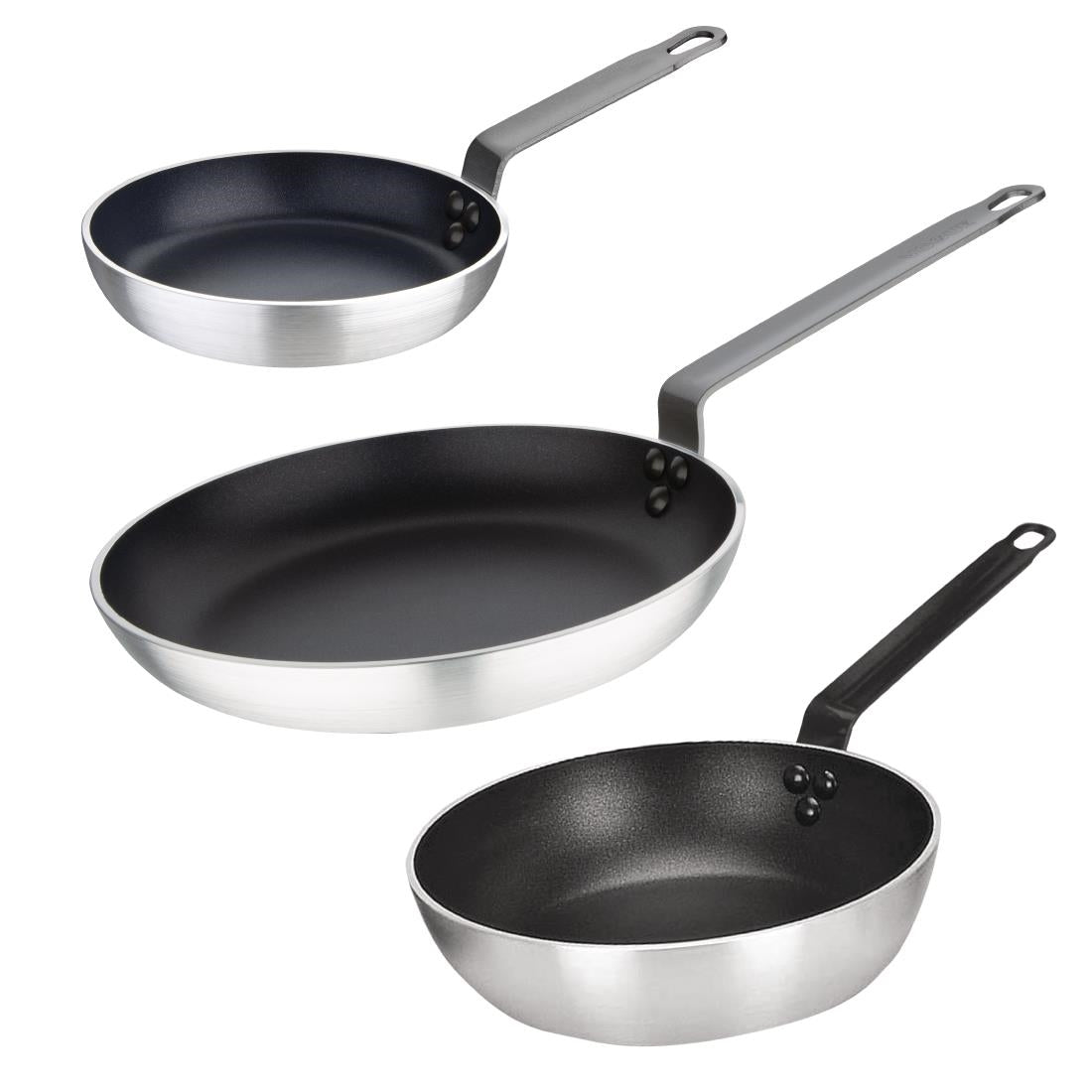 Vogue Cook Like A Pro 3-Piece Aluminium Non-Stick Frying Pan and Sauté Pan Set - SA691 Vogue