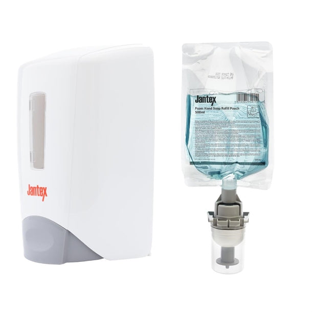 Jantex Manual Hand Soap Dispenser and Refill Bundle 500ml - SA789 Jantex