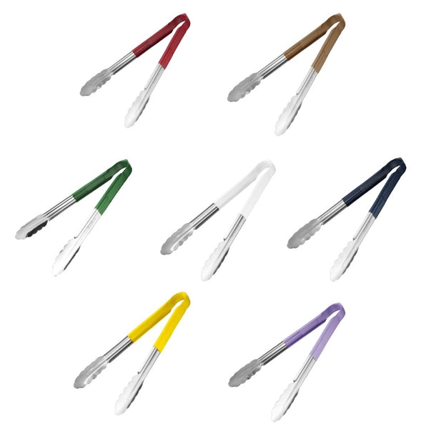 Hygiplas 300mm Colour Coded Tong Set (Pack of 7 Colours) - SA793 Hygiplas
