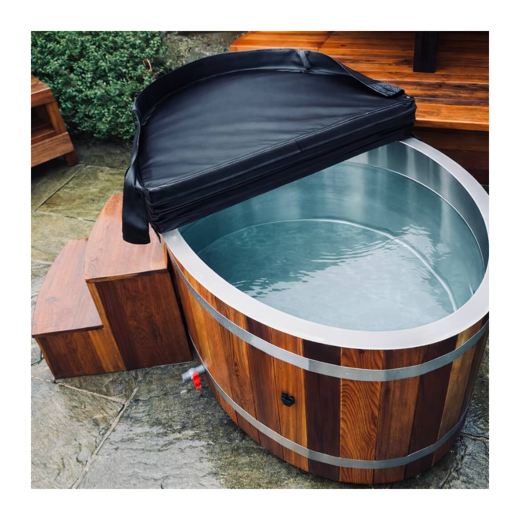 Empire Kove Ice Bath Large – Cedar Wood Cold Plunge with 304 Stainless Steel Liner & Step Ladder | KOVE-ICE2 Ice Baths & Cold Plunges Kove Designs