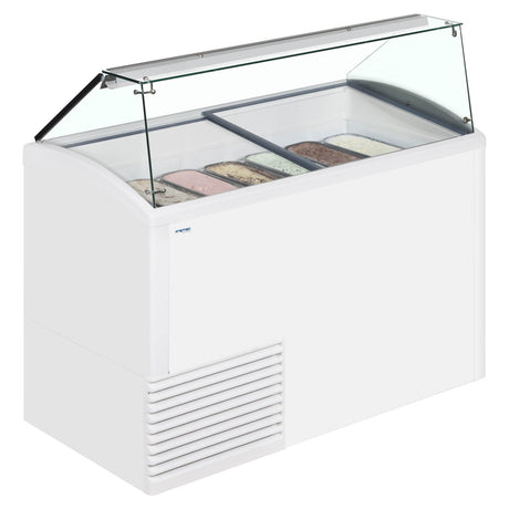 Framec Slant Scoop Ice Cream Display White 10 x 5 Litre - SLANT510 Ice Cream Display Freezers Framec