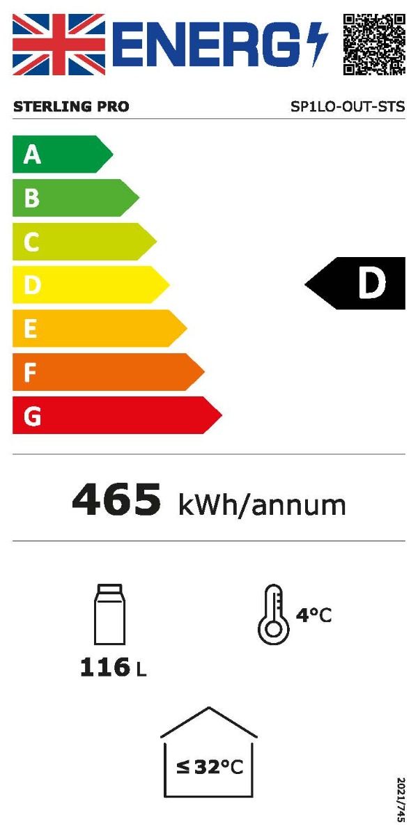 Sterling Pro Green Hinged Single Door Low Height Stainless Steel Outdoor Bottle Cooler 106 x 330ml Bottles | SP1LO-OUT-STS Outdoor Bottle Coolers Sterling Pro