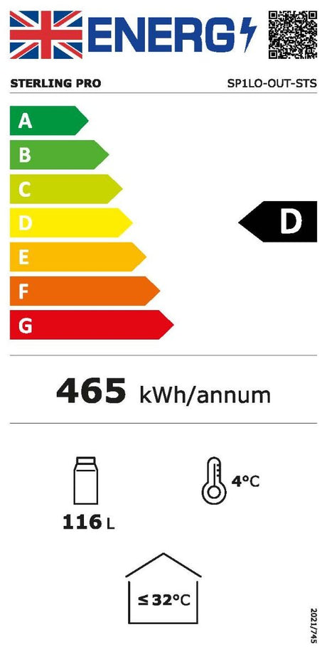 Sterling Pro Green Hinged Single Door Low Height Stainless Steel Outdoor Bottle Cooler 106 x 330ml Bottles | SP1LO-OUT-STS Outdoor Bottle Coolers Sterling Pro